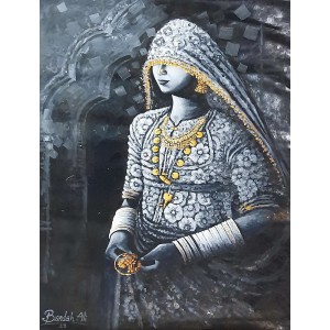 Bandah Ali, 36 x 48 Inch, Acrylic on Canvas, Figurative-Painting, AC-BNA-184